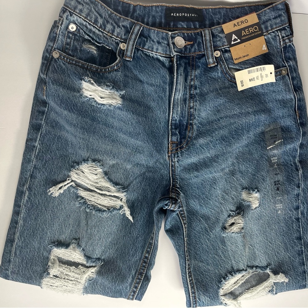 NWT Size 4 Aeropostale High-Rise Mom Jean (Medium Wash) - Picture 10 of 13